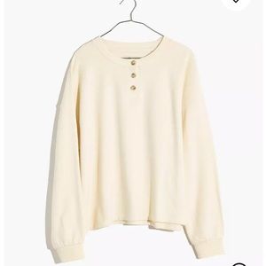 Madewell Dropped Sleeve Henley Cream Medium